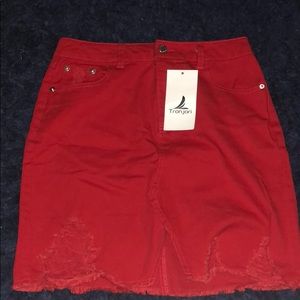 Tronjori Distressed Red Skirt